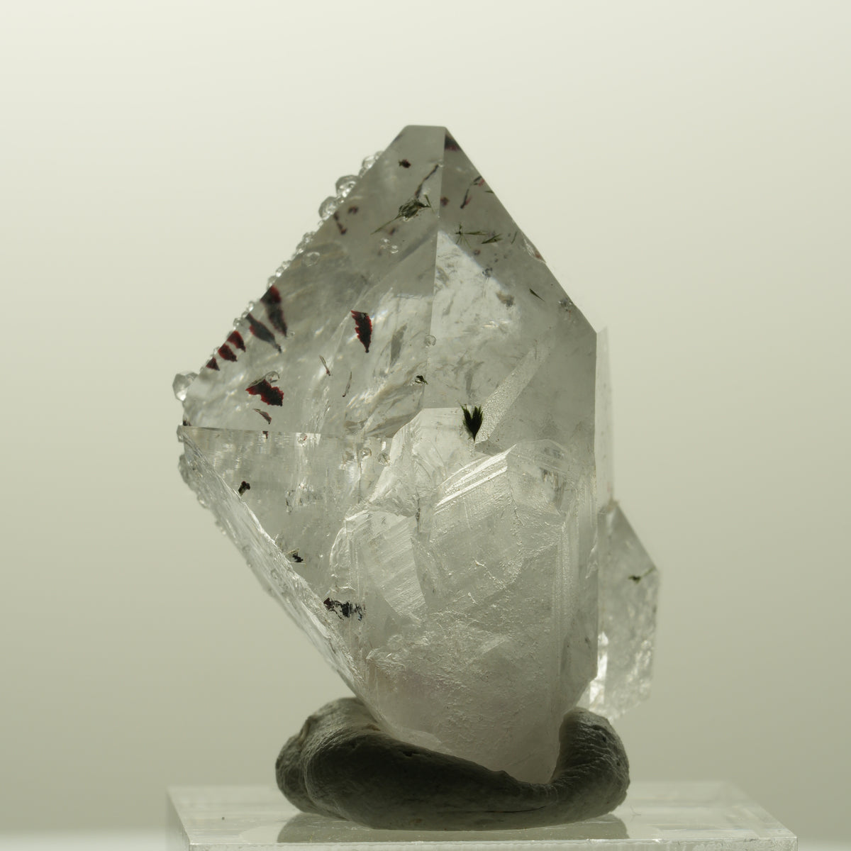 Harlekin Skelett Phantom Amethyst mit Analcim, Epidot Streep Mine, Namibia 36*28*24mm #14869