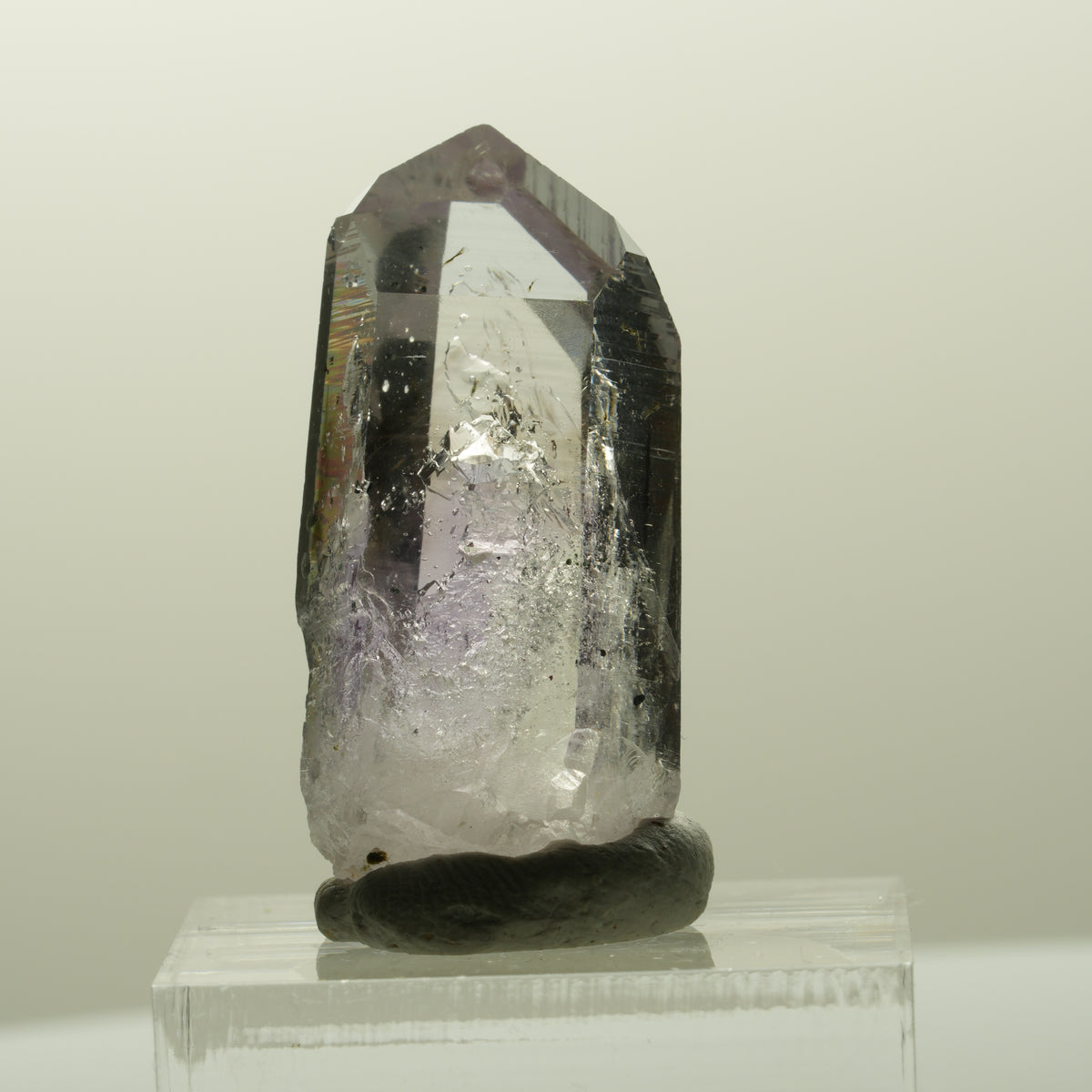 Harlekin Lemurian Phantom Amethyst mit Analcim Streep Mine, Goboboseb, Namibia 33*15*14mm #14871