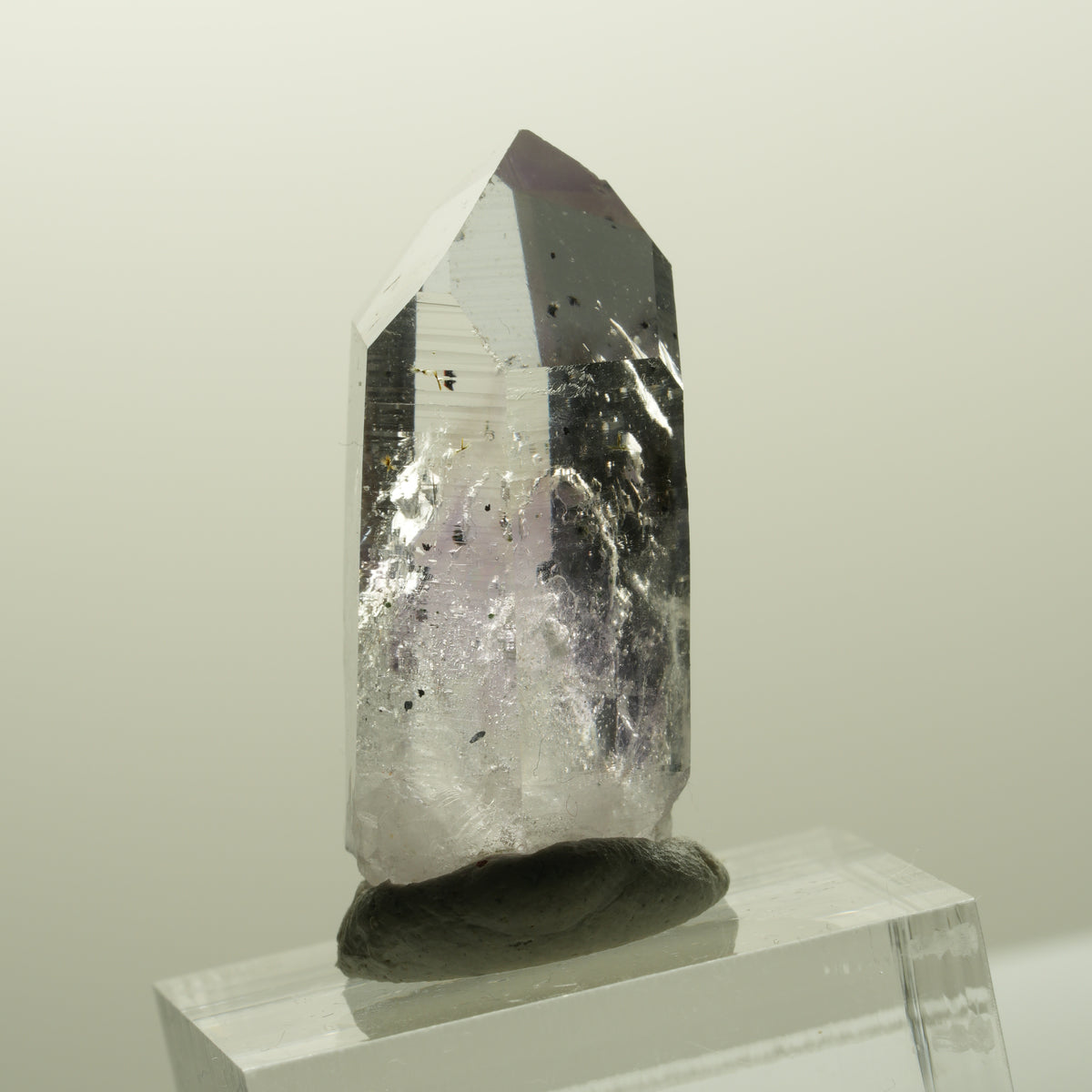 Harlekin Lemurian Phantom Amethyst mit Analcim Streep Mine, Goboboseb, Namibia 33*15*14mm #14871