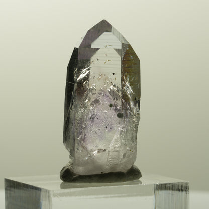 Harlekin Lemurian Phantom Amethyst mit Analcim Streep Mine, Goboboseb, Namibia 33*15*14mm #14871