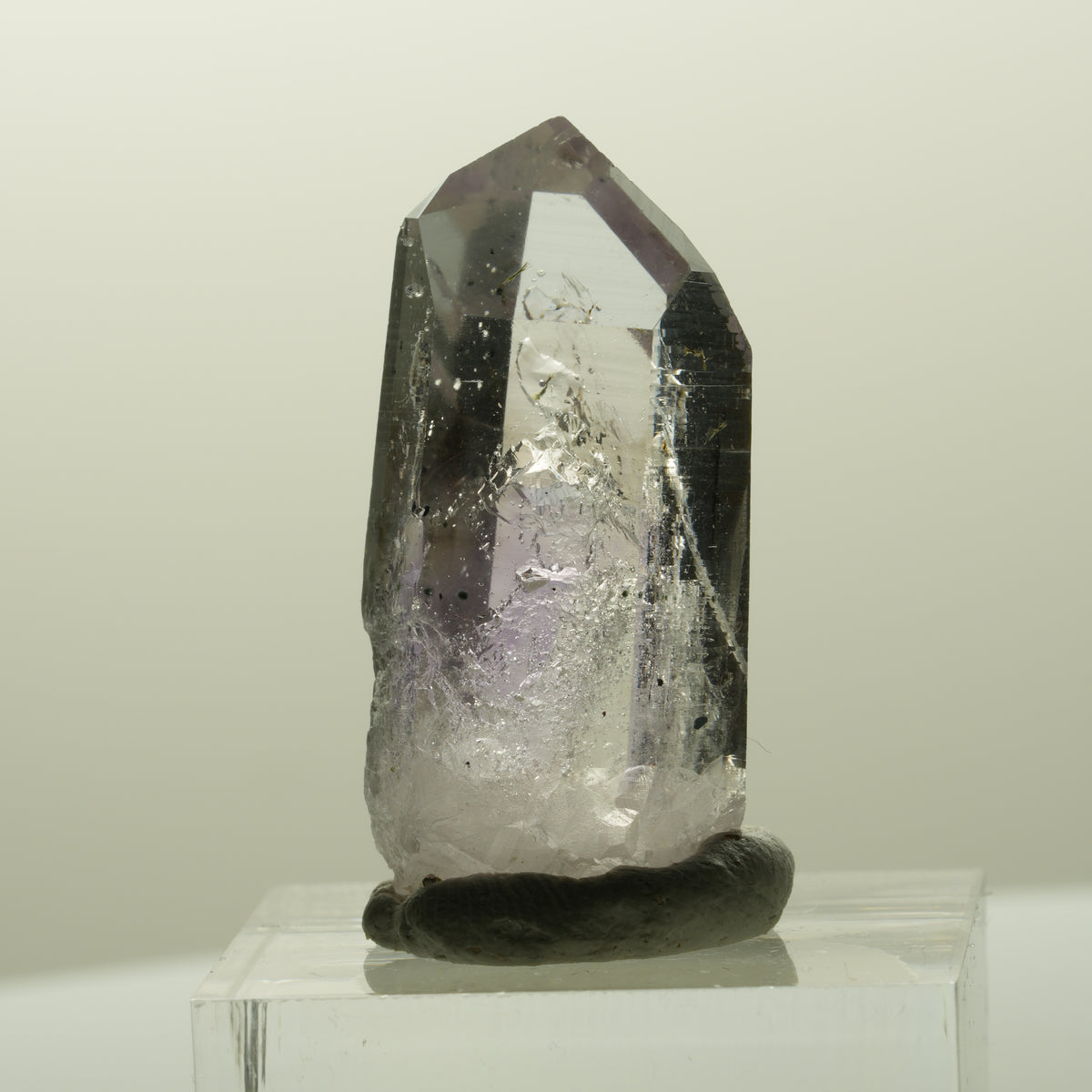 Harlekin Lemurian Phantom Amethyst mit Analcim Streep Mine, Goboboseb, Namibia 33*15*14mm #14871