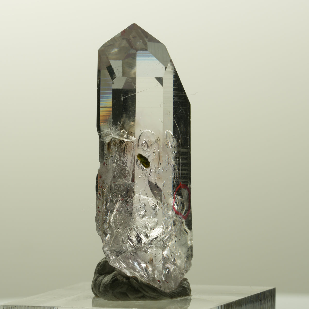 Enhydro Lemurian Phantom Amethyst, Epidot, 1x Blase Streep Mine, Namibia 39*16*10mm #14872