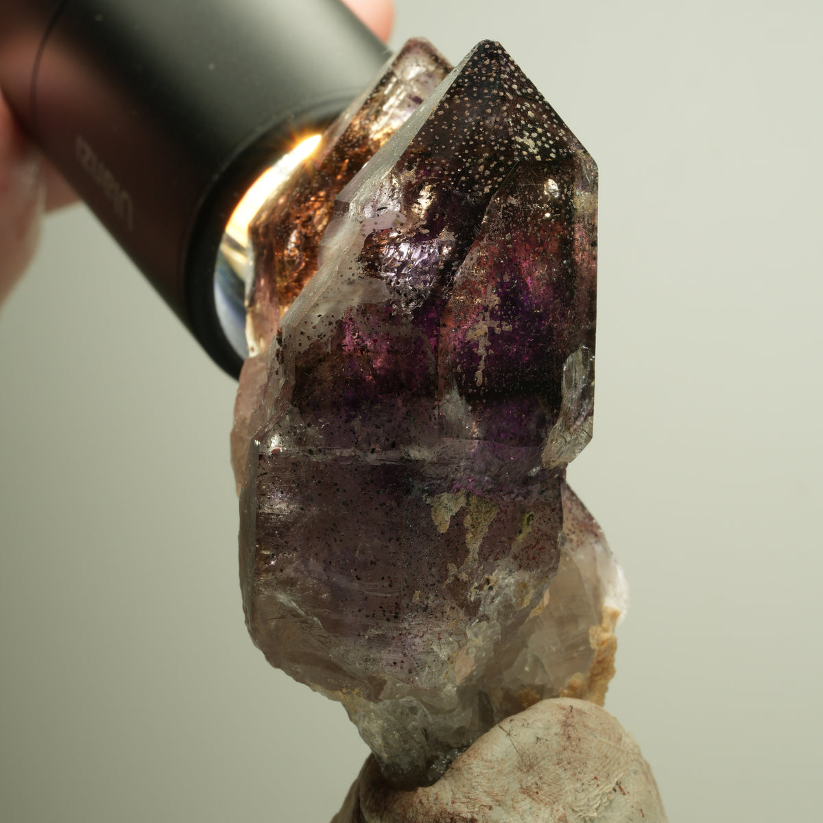 Seltene Skelett Phantom Amethyst Zepter Stufe Brandberg, Namibia 76*54*36mm #14876