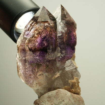 Seltene Skelett Phantom Amethyst Zepter Stufe Brandberg, Namibia 76*54*36mm #14876