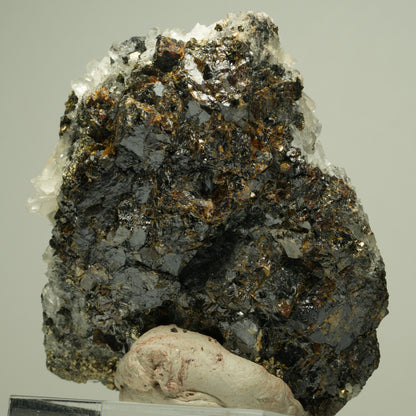 Bergkristall mit Pyrit auf Sphalerit-Matrix Madan Ore Field, Rhodope, Bulgaria 73*66*38mm #14878