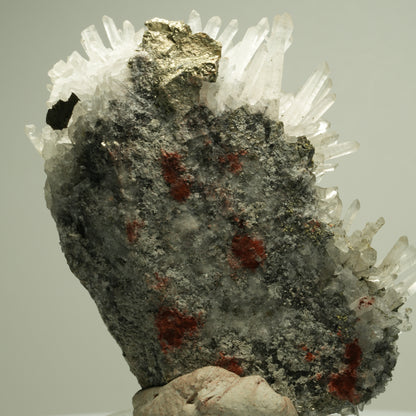 Nadelquarz-Kristallstufe auf Erzmatrix Madan Ore Field, Rhodope, Bulgaria 85*63*34mm #14879