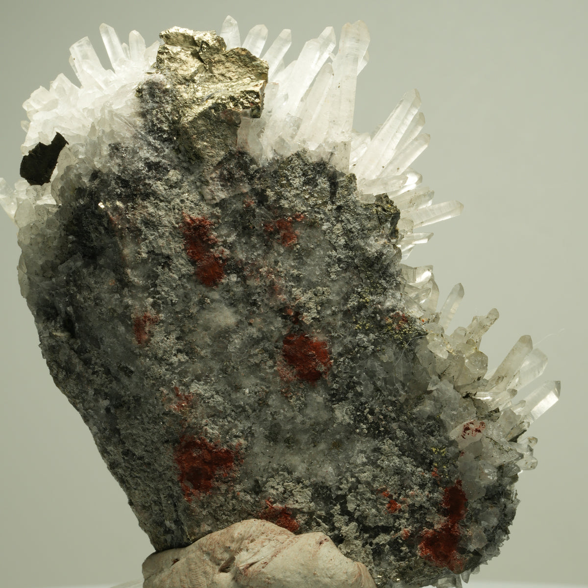 Nadelquarz-Kristallstufe auf Erzmatrix Madan Ore Field, Rhodope, Bulgaria 85*63*34mm #14879