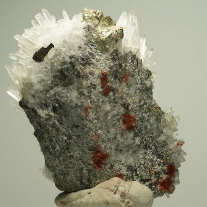 Nadelquarz-Kristallstufe auf Erzmatrix Madan Ore Field, Rhodope, Bulgaria 85*63*34mm #14879