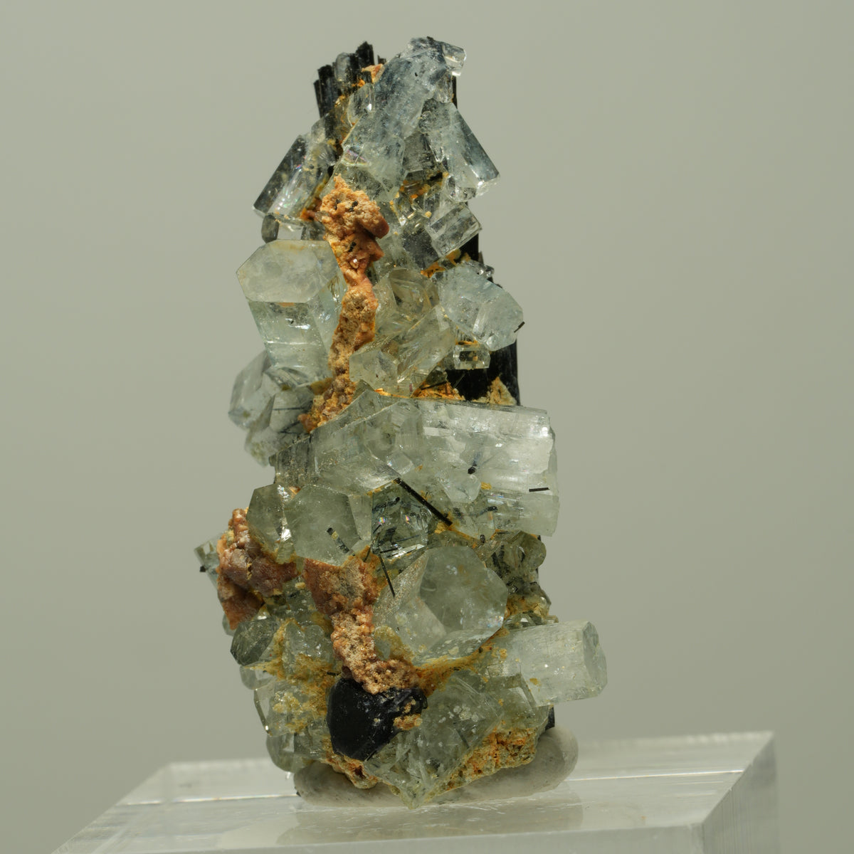 Seltene Aquamarin XX auf Schörl Turmalin Stufe Erongo, Namibia 36*20*16mm #14886