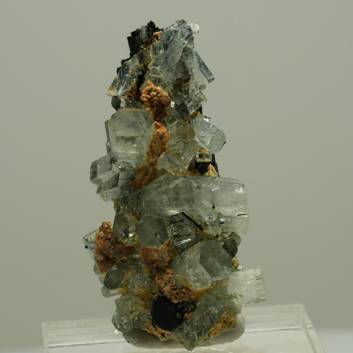 Seltene Aquamarin XX auf Schörl Turmalin Stufe Erongo, Namibia 36*20*16mm #14886