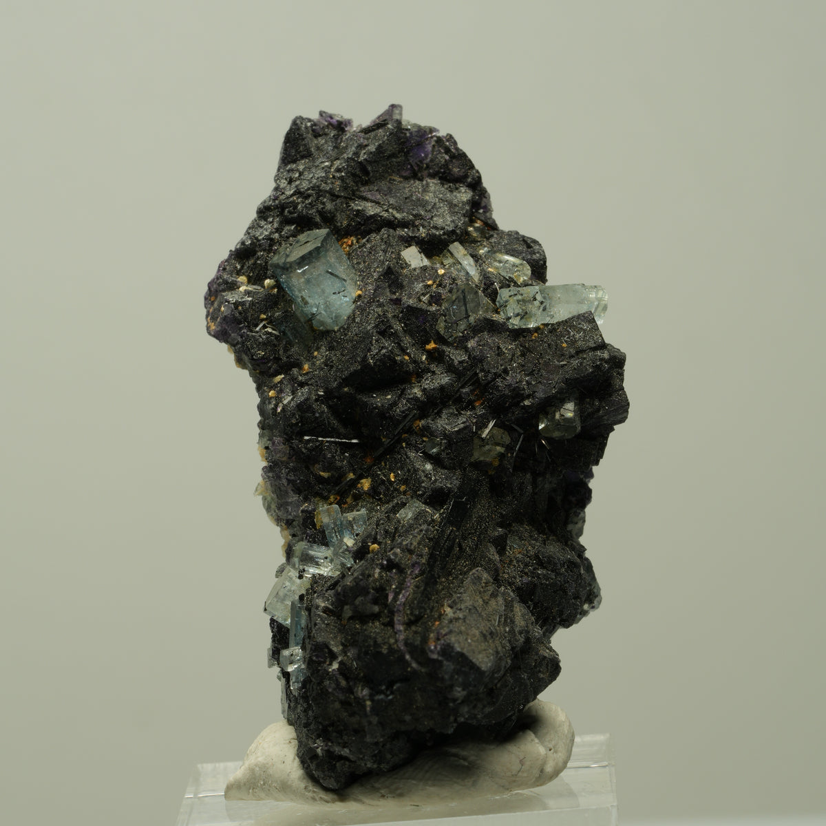 Aquamarin, Fluorit Würfel, Schörl Turmalin, Orthoklas Erongo, Namibia 51*29*26mm #14889