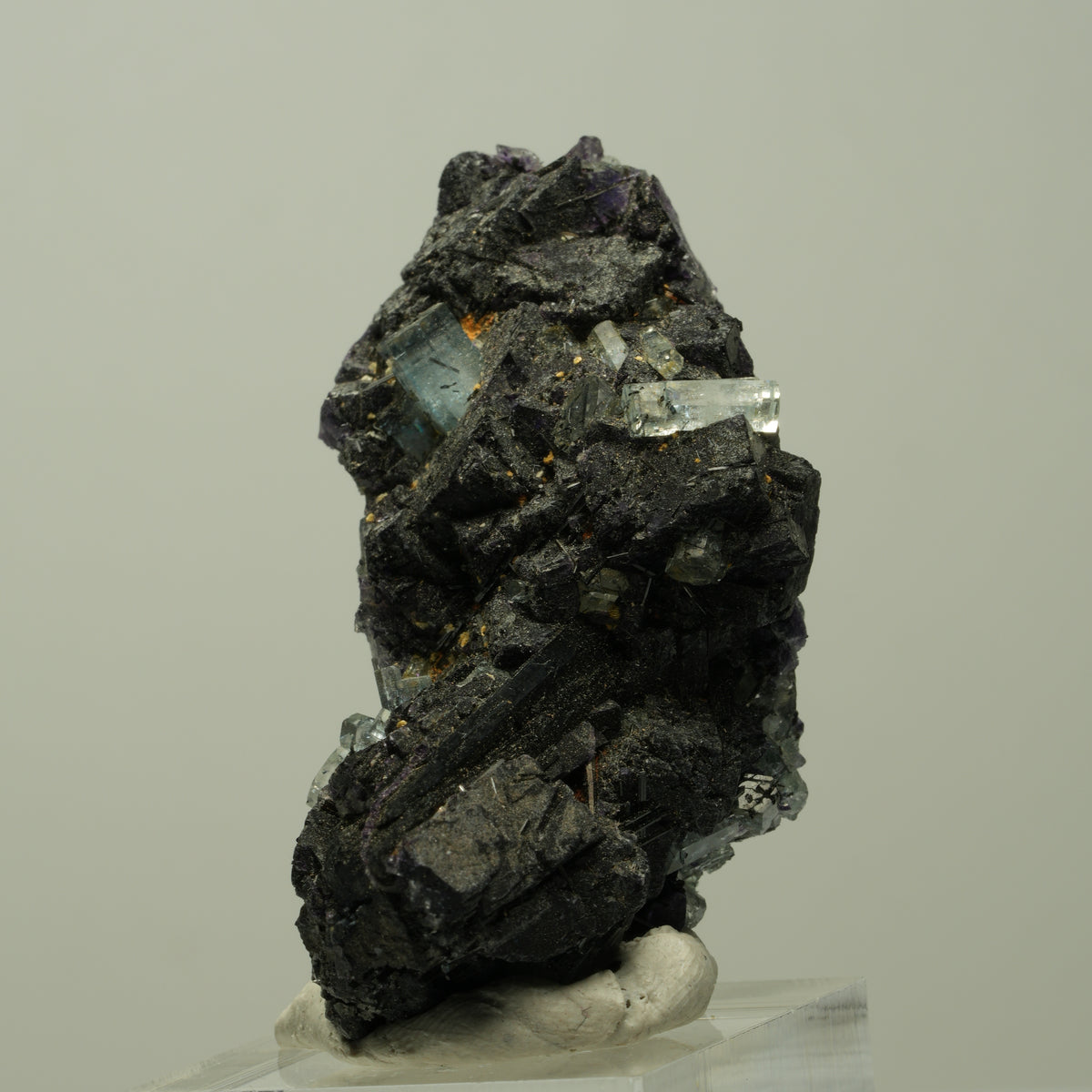 Aquamarin, Fluorit Würfel, Schörl Turmalin, Orthoklas Erongo, Namibia 51*29*26mm #14889