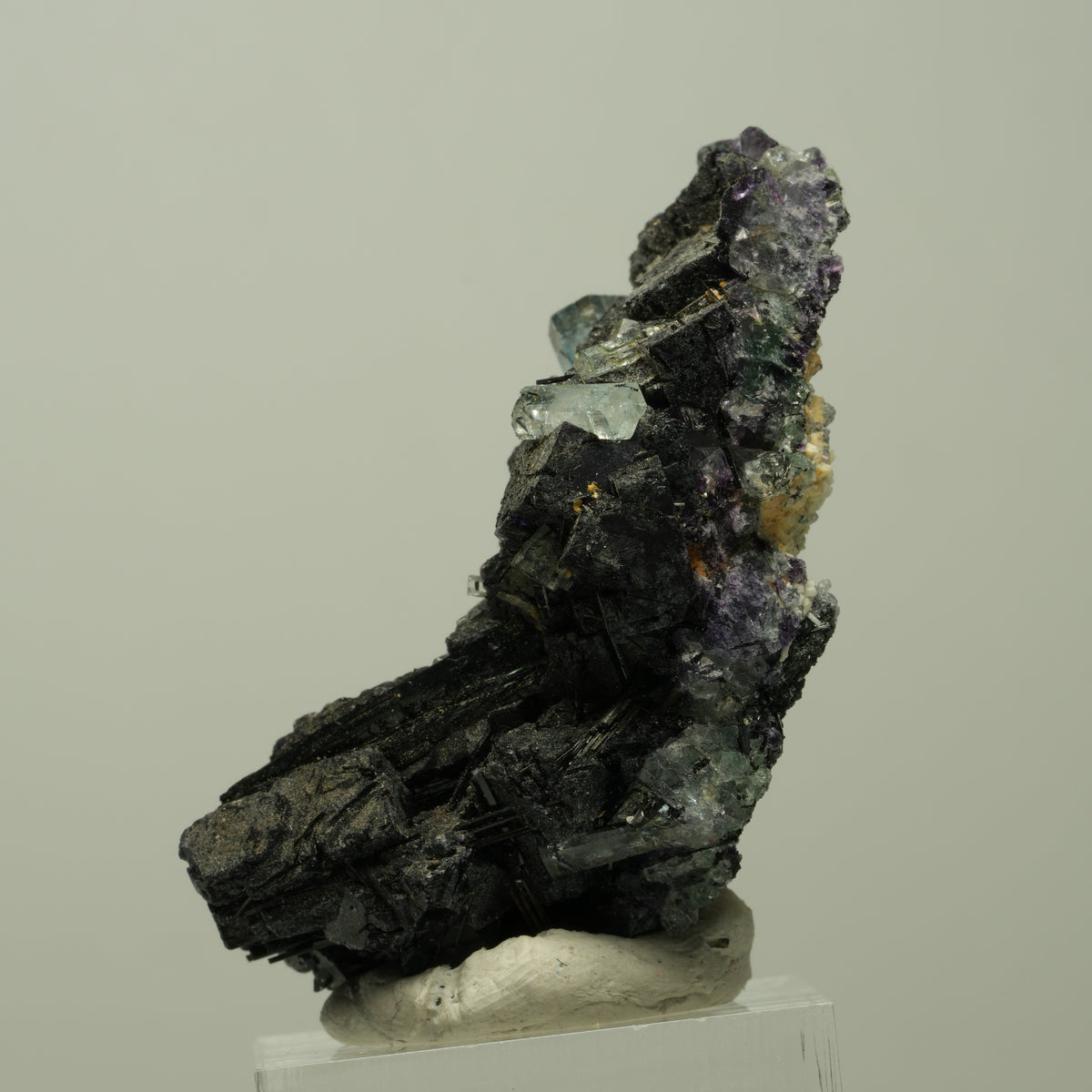 Aquamarin, Fluorit Würfel, Schörl Turmalin, Orthoklas Erongo, Namibia 51*29*26mm #14889