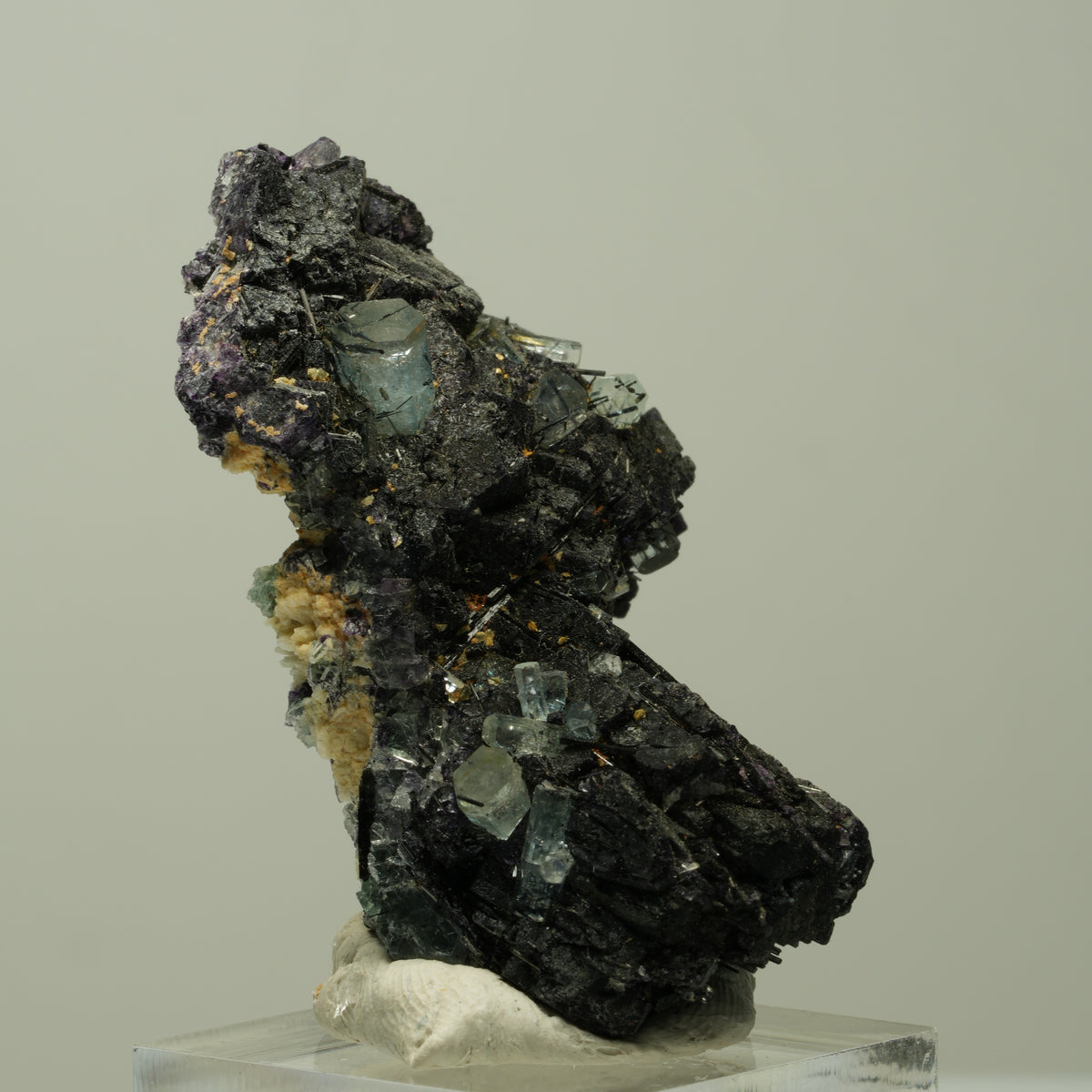 Aquamarin, Fluorit Würfel, Schörl Turmalin, Orthoklas Erongo, Namibia 51*29*26mm #14889