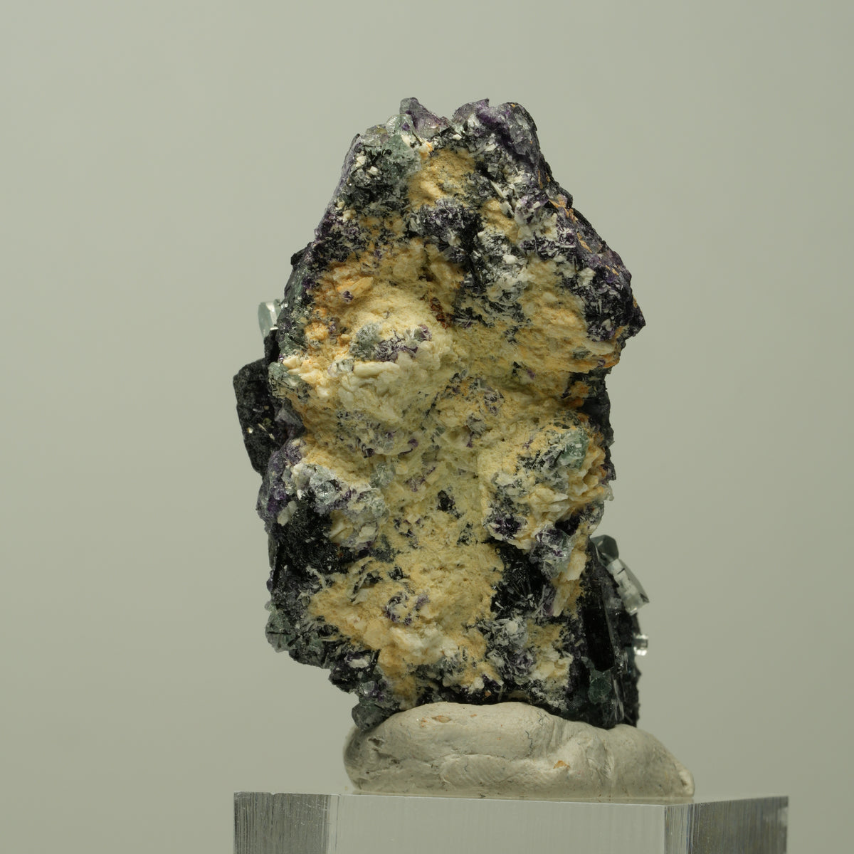 Aquamarin, Fluorit Würfel, Schörl Turmalin, Orthoklas Erongo, Namibia 51*29*26mm #14889