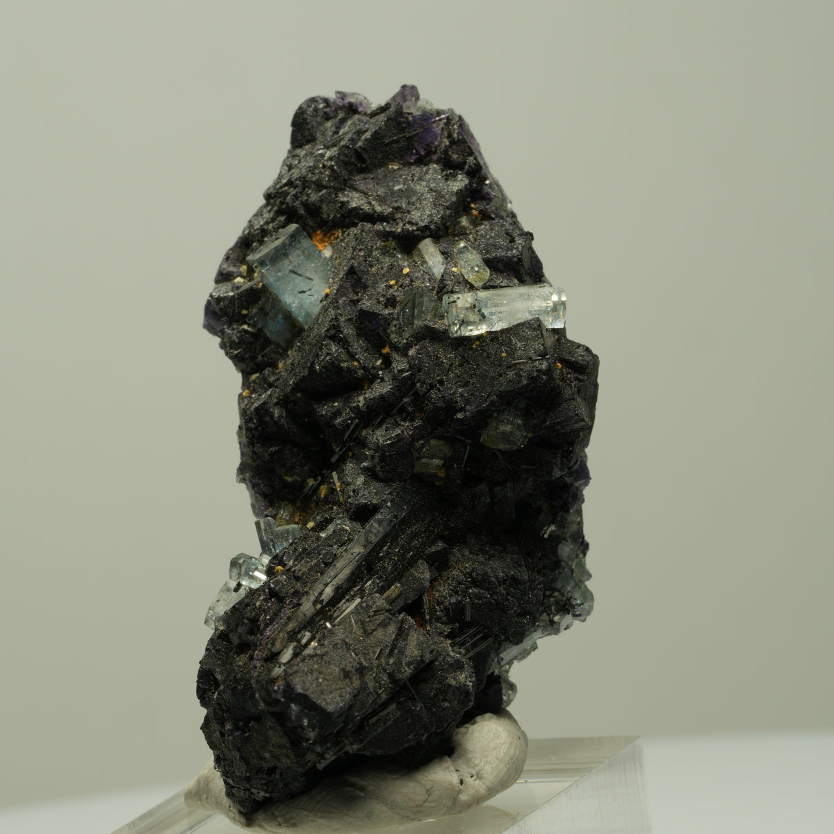 Aquamarin, Fluorit Würfel, Schörl Turmalin, Orthoklas Erongo, Namibia 51*29*26mm #14889