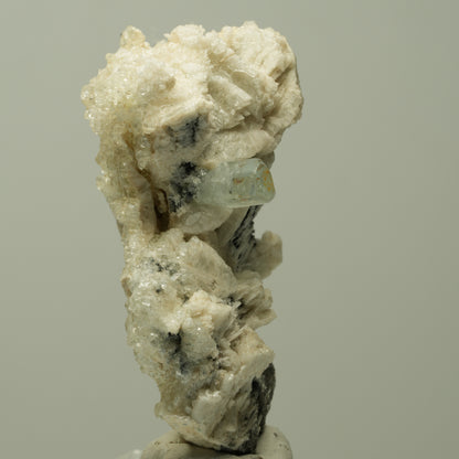 Aquamarin, Hyalit Opal auf Schörl Turmalin, Orthoklas Stufe Erongo, Namibia 48*27*23mm #14891