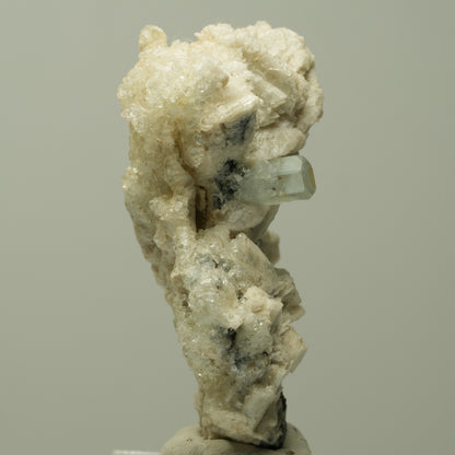 Aquamarin, Hyalit Opal auf Schörl Turmalin, Orthoklas Stufe Erongo, Namibia 48*27*23mm #14891