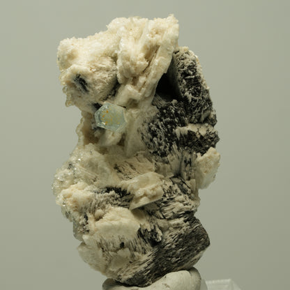 Aquamarin, Hyalit Opal auf Schörl Turmalin, Orthoklas Stufe Erongo, Namibia 48*27*23mm #14891