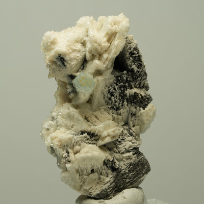 Aquamarin, Hyalit Opal auf Schörl Turmalin, Orthoklas Stufe Erongo, Namibia 48*27*23mm #14891