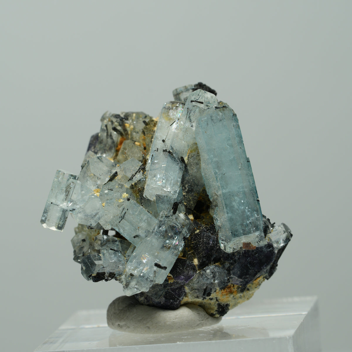 Aquamarin, Fluorit, Schörl Turmalin, Orthoklas, Muskovit Erongo, Namibia 27*22*29mm #14892