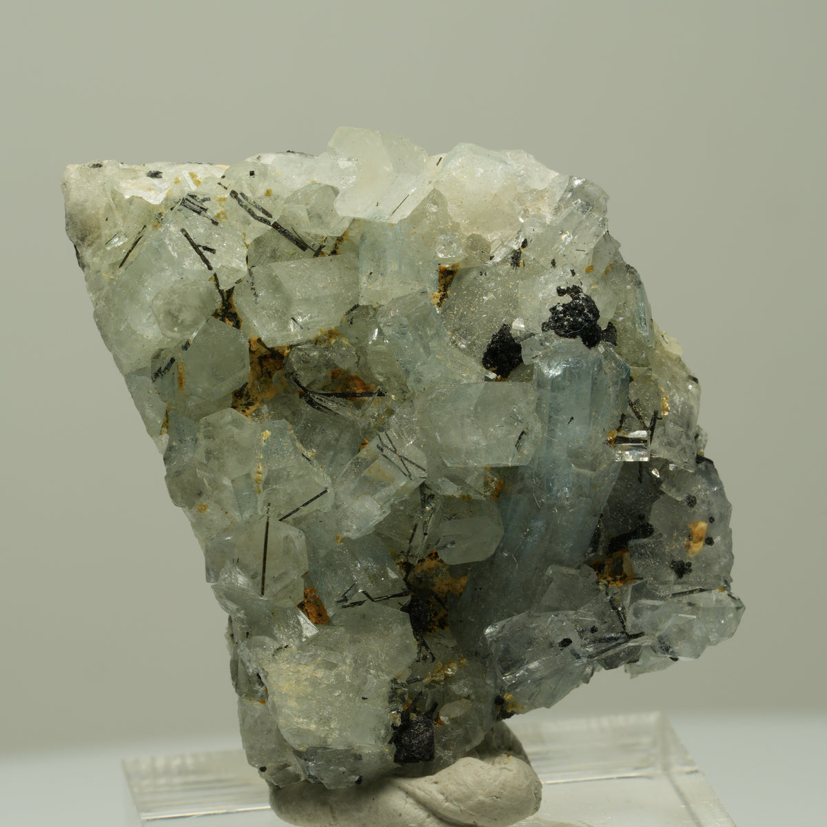 Aquamarin, Fluorit, Schörl Turmalin, Orthoklas Stufe Erongo, Namibia 36*30*10mm #14894