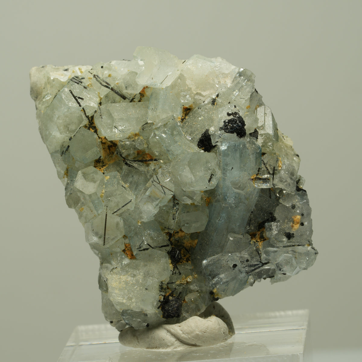 Aquamarin, Fluorit, Schörl Turmalin, Orthoklas Stufe Erongo, Namibia 36*30*10mm #14894