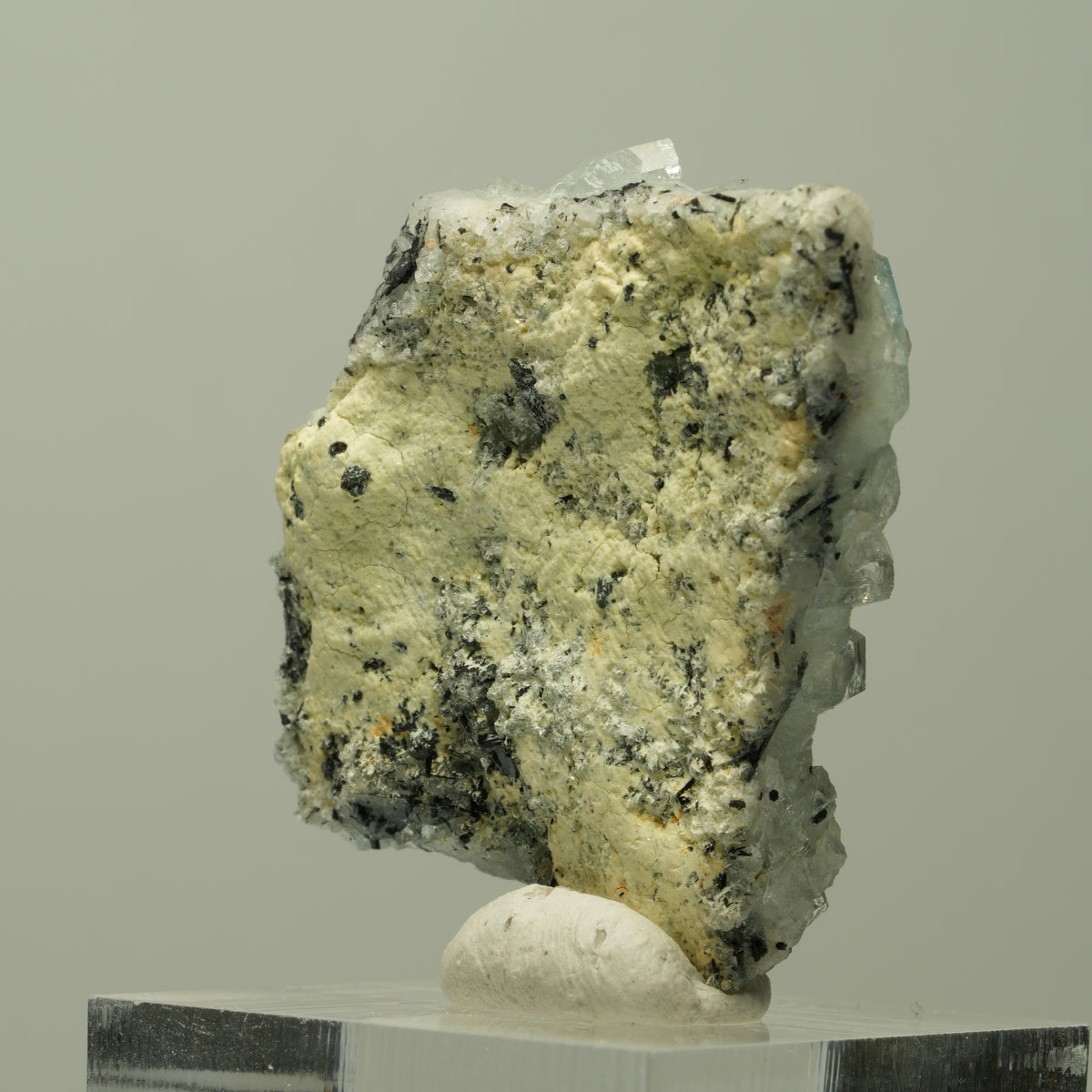 Aquamarin, Fluorit, Schörl Turmalin, Orthoklas Stufe Erongo, Namibia 36*30*10mm #14894