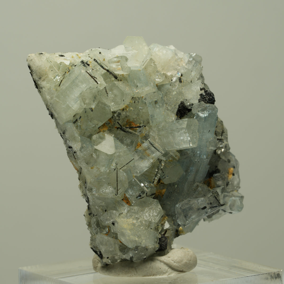 Aquamarin, Fluorit, Schörl Turmalin, Orthoklas Stufe Erongo, Namibia 36*30*10mm #14894