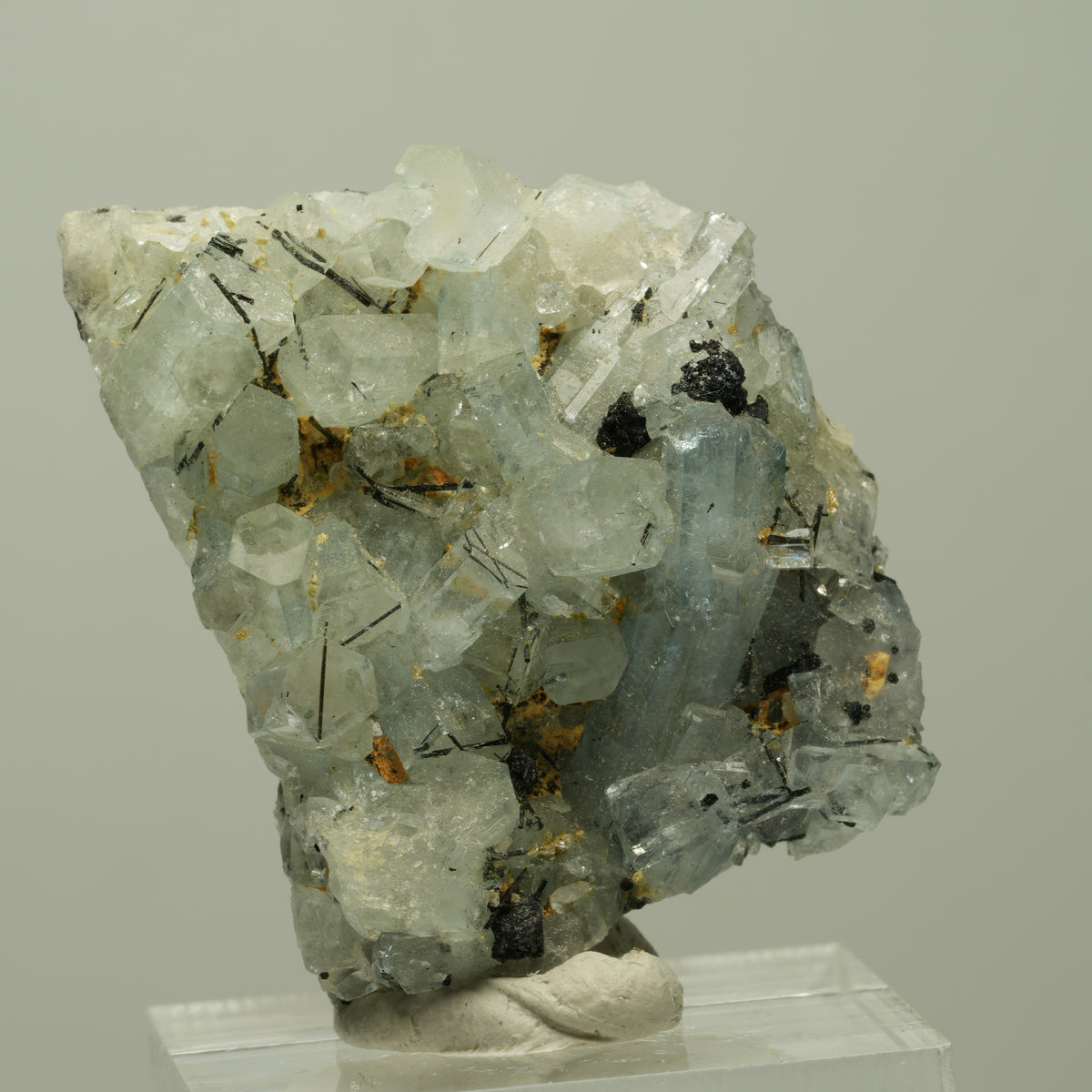 Aquamarin, Fluorit, Schörl Turmalin, Orthoklas Stufe Erongo, Namibia 36*30*10mm #14894