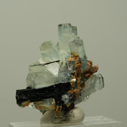 Aquamarin, Schörl Turmalin, Orthoklas, Muskovit Stufe Erongo, Namibia 32*27*22mm #14895