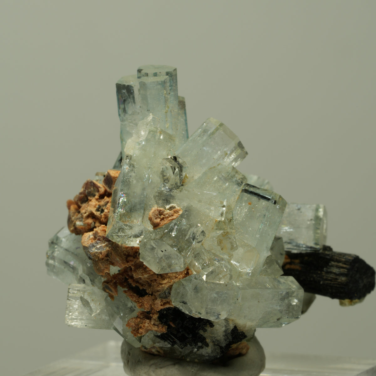 Aquamarin, Schörl Turmalin, Orthoklas, Muskovit Stufe Erongo, Namibia 32*27*22mm #14895