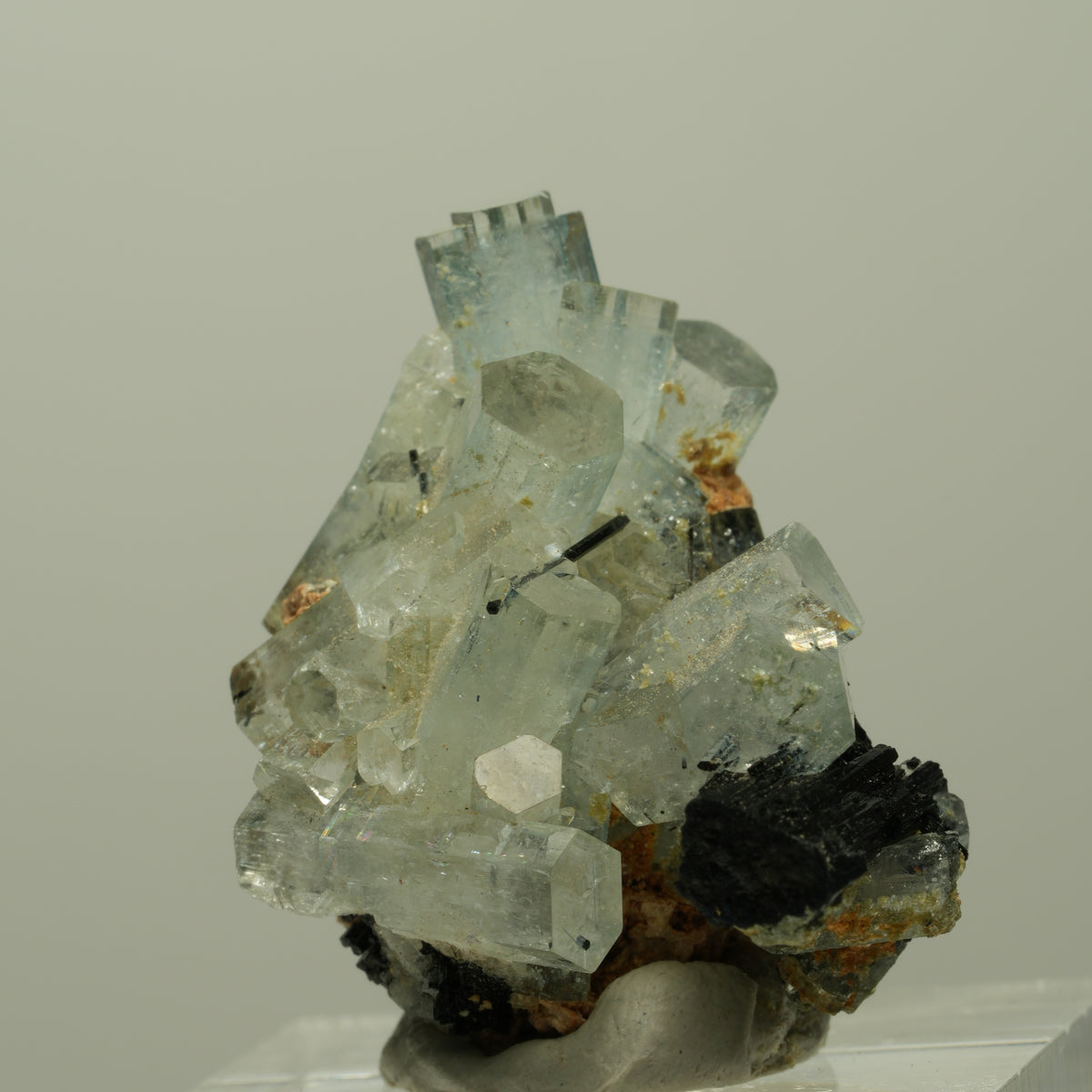 Aquamarin, Schörl Turmalin, Orthoklas, Muskovit Stufe Erongo, Namibia 32*27*22mm #14895