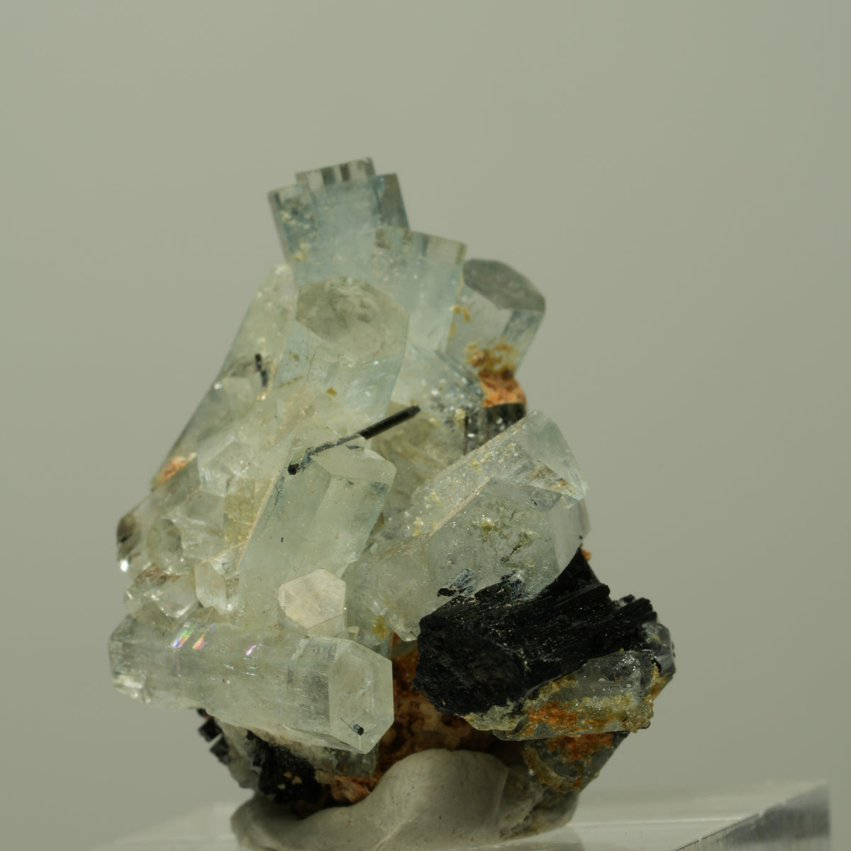 Aquamarin, Schörl Turmalin, Orthoklas, Muskovit Stufe Erongo, Namibia 32*27*22mm #14895
