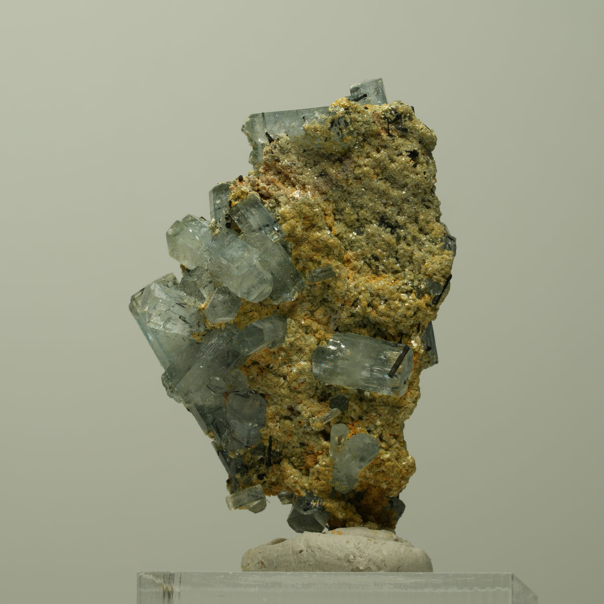 Aquamarin, Fluorit, Schörl Turmalin, Muskovit Stufe Erongo, Namibia 41*26*15mm #14897