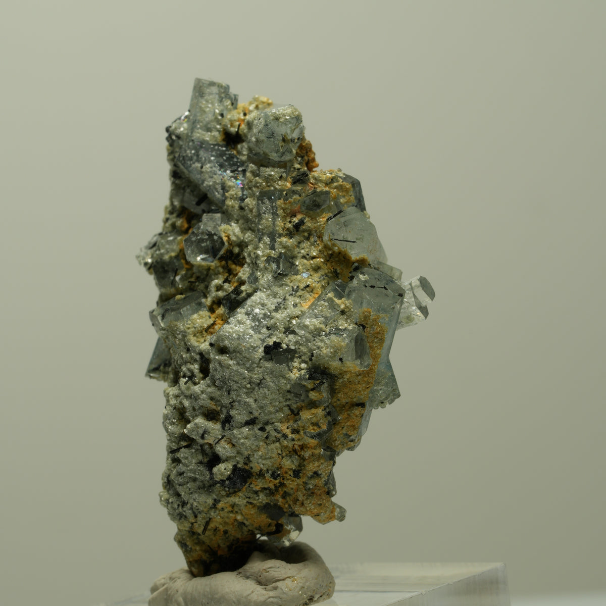 Aquamarin, Fluorit, Schörl Turmalin, Muskovit Stufe Erongo, Namibia 41*26*15mm #14897