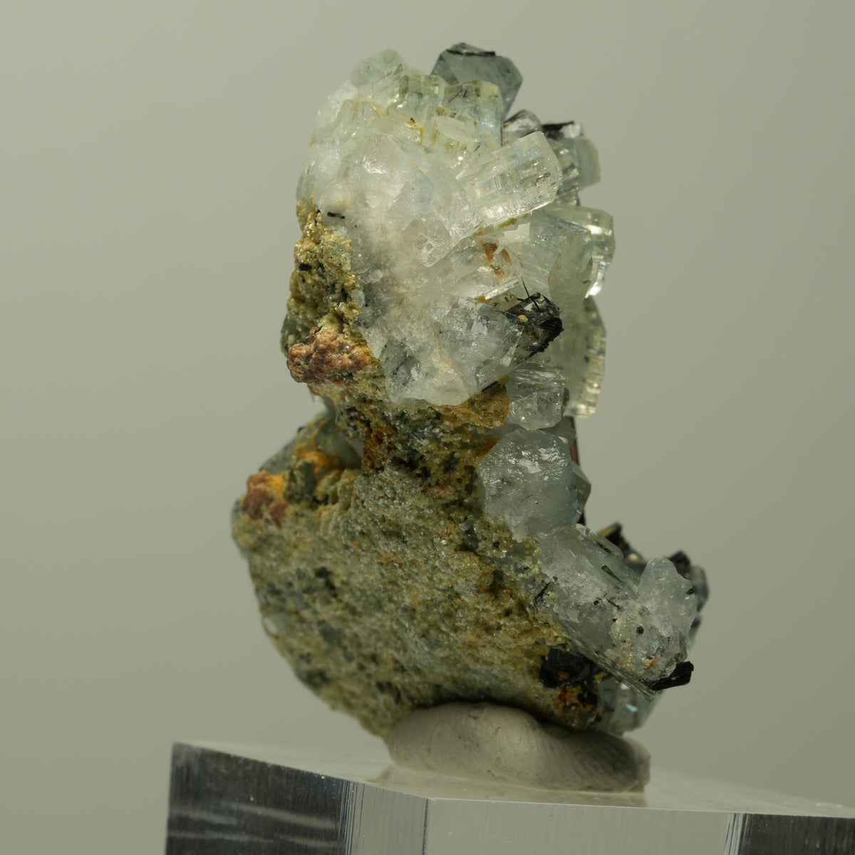 Aquamarin, Fluorit, Schörl Turmalin, Muskovit Stufe Erongo, Namibia 43*31*25mm #14898