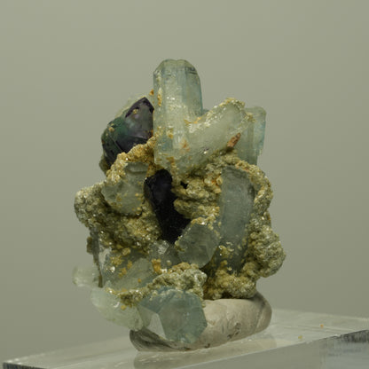 Seltene Aquamarin, Fluorit, Muskovit Stufe Erongo, Namibia 30*28*18mm #14900