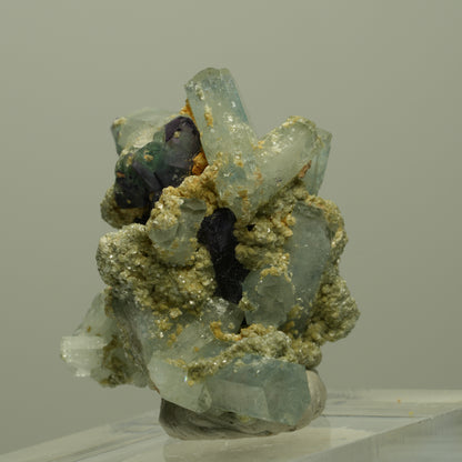 Seltene Aquamarin, Fluorit, Muskovit Stufe Erongo, Namibia 30*28*18mm #14900
