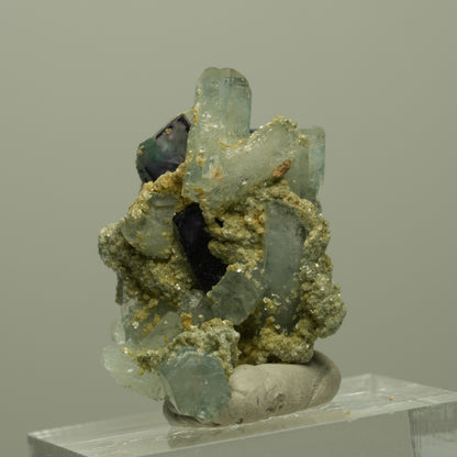 Seltene Aquamarin, Fluorit, Muskovit Stufe Erongo, Namibia 30*28*18mm #14900