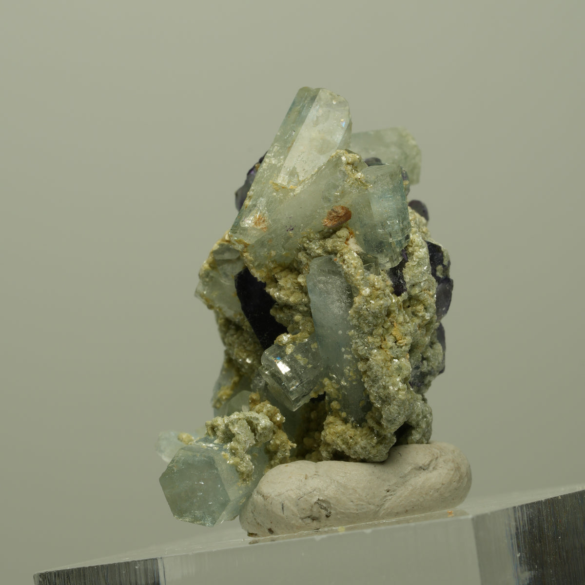 Seltene Aquamarin, Fluorit, Muskovit Stufe Erongo, Namibia 30*28*18mm #14900