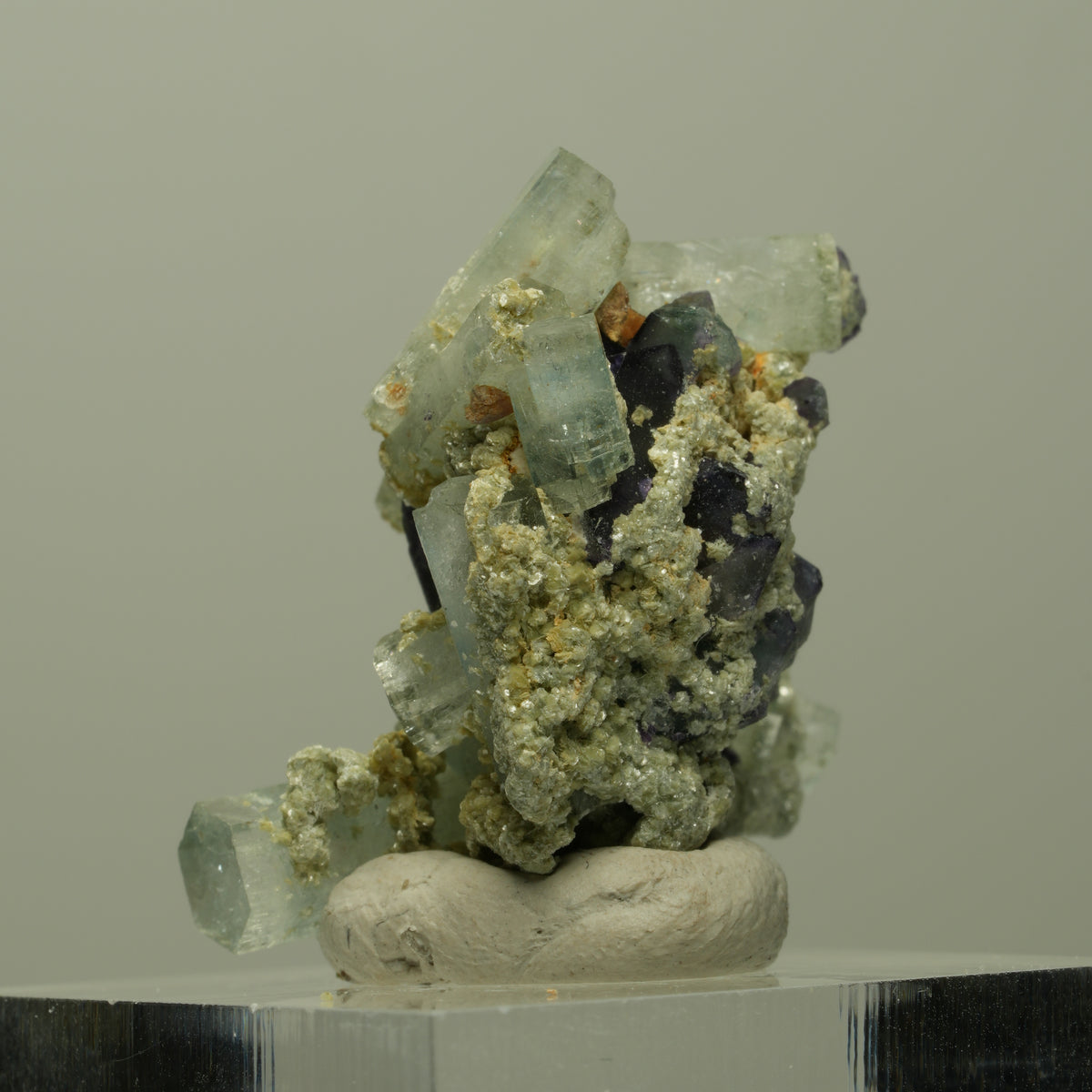 Seltene Aquamarin, Fluorit, Muskovit Stufe Erongo, Namibia 30*28*18mm #14900