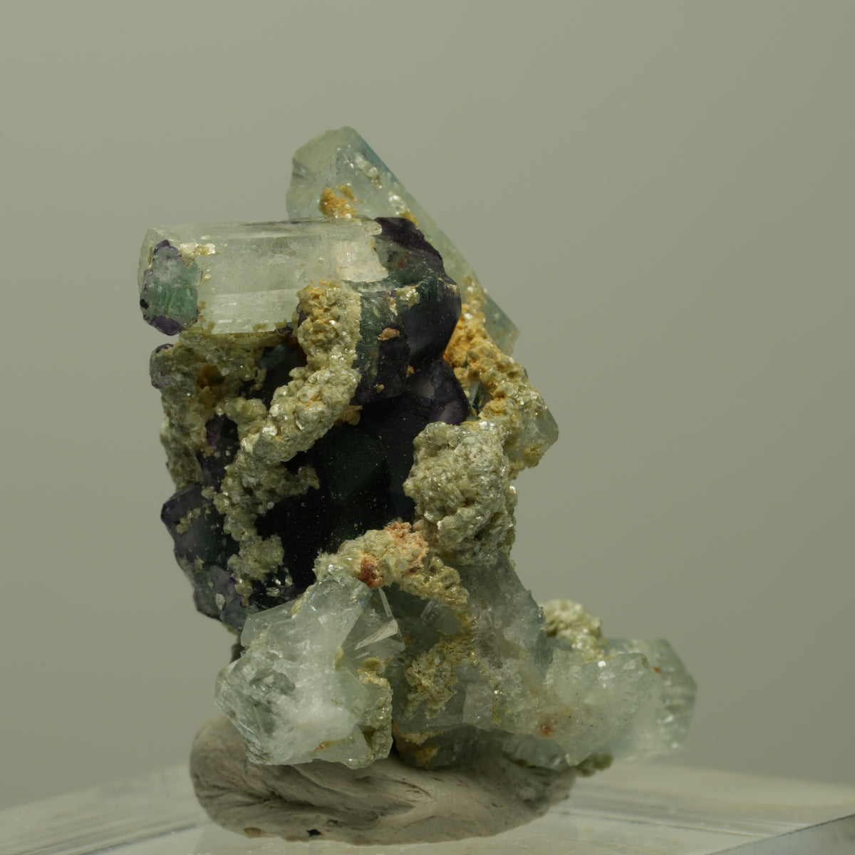 Seltene Aquamarin, Fluorit, Muskovit Stufe Erongo, Namibia 30*28*18mm #14900