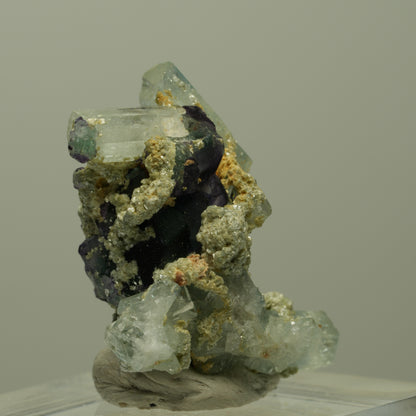 Seltene Aquamarin, Fluorit, Muskovit Stufe Erongo, Namibia 30*28*18mm #14900