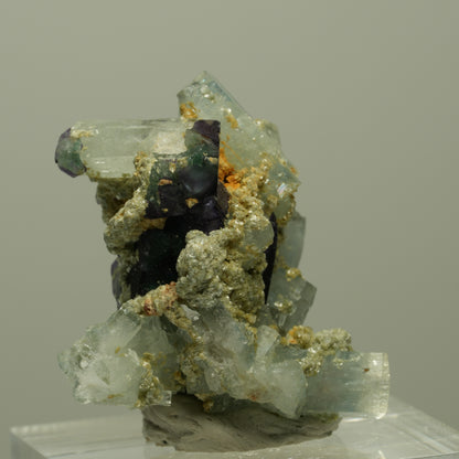 Seltene Aquamarin, Fluorit, Muskovit Stufe Erongo, Namibia 30*28*18mm #14900