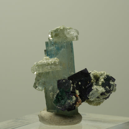 Seltene Aquamarin, Fluorit, Muskovit Stufe Erongo, Namibia 26*22*15mm #14901