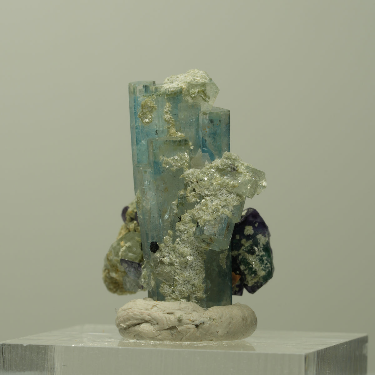Seltene Aquamarin, Fluorit, Muskovit Stufe Erongo, Namibia 26*22*15mm #14901