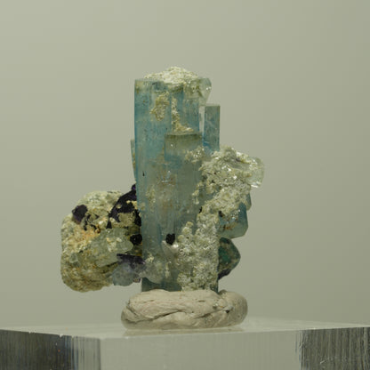 Seltene Aquamarin, Fluorit, Muskovit Stufe Erongo, Namibia 26*22*15mm #14901