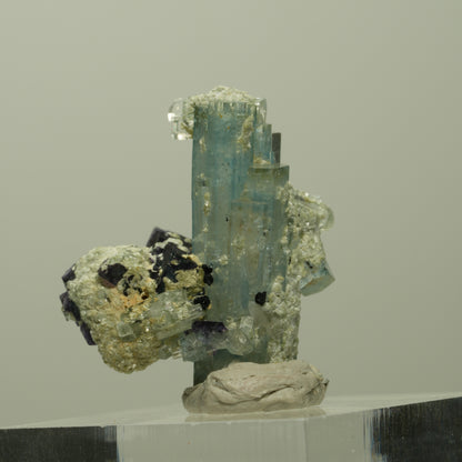 Seltene Aquamarin, Fluorit, Muskovit Stufe Erongo, Namibia 26*22*15mm #14901
