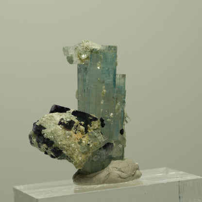 Seltene Aquamarin, Fluorit, Muskovit Stufe Erongo, Namibia 26*22*15mm #14901